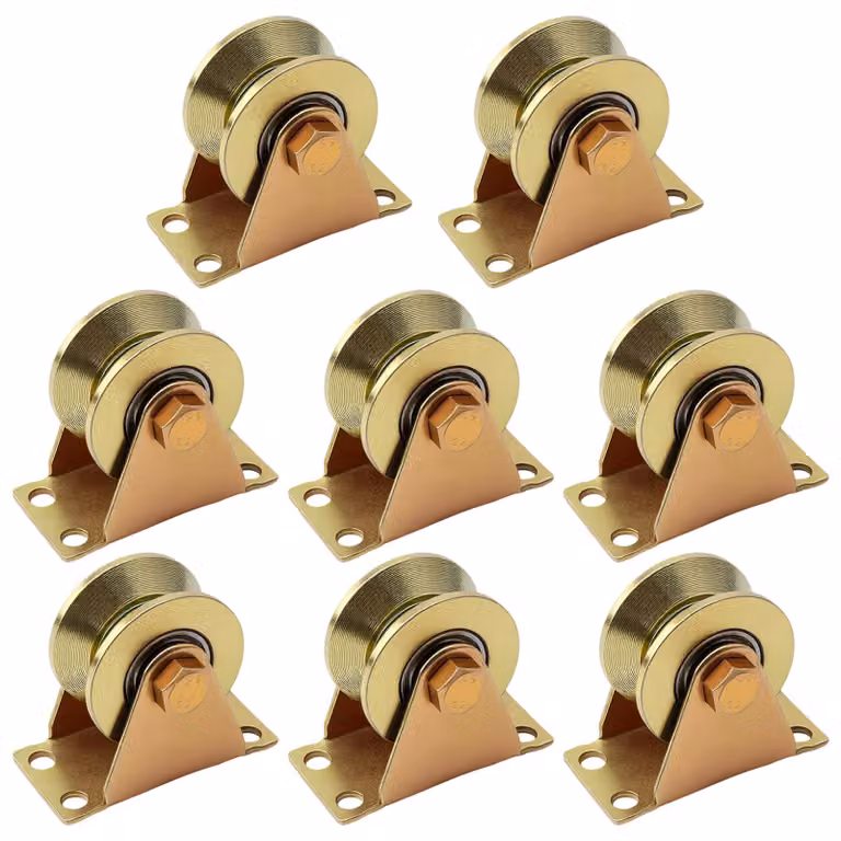 Set di 8 carrucole per corda, diametro 6 mm, acciaio, cuscinetti a sfera, capacità di carico 100 kg
