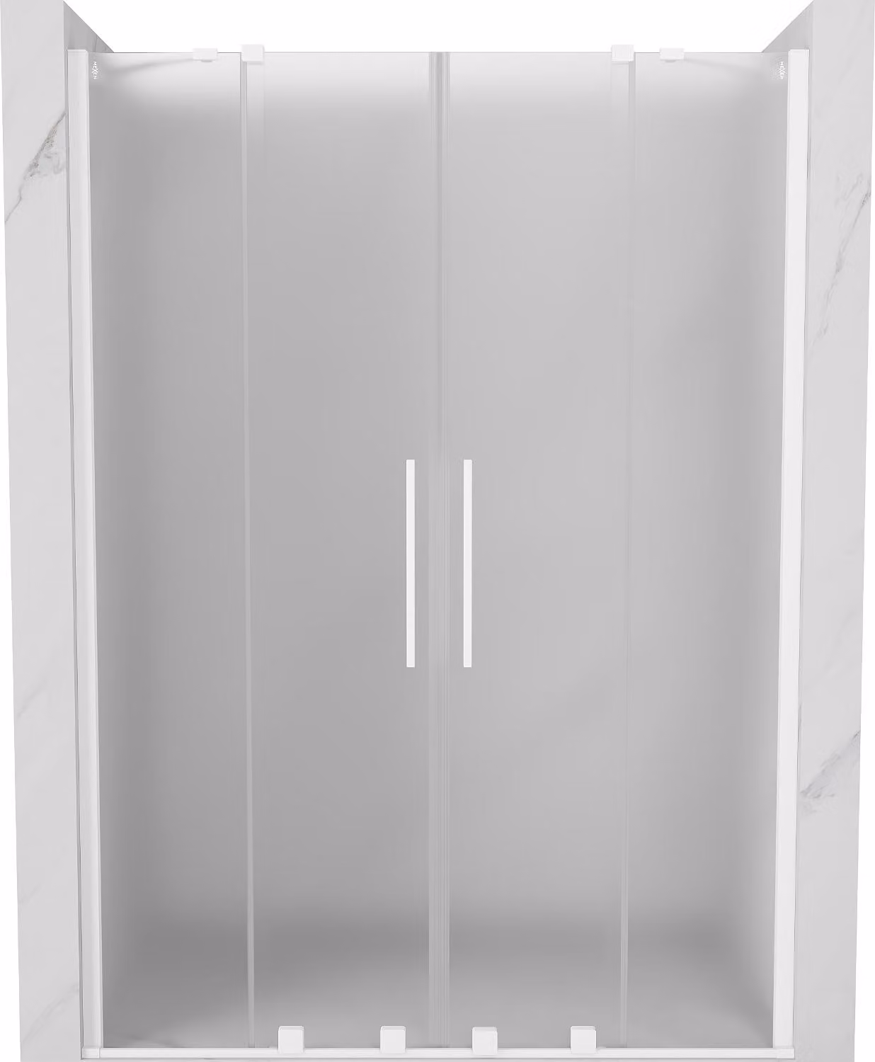 Mexen Velar Duo porte doccia scorrevoli 160 cm, satinato, bianco - 871-160-000-32-20