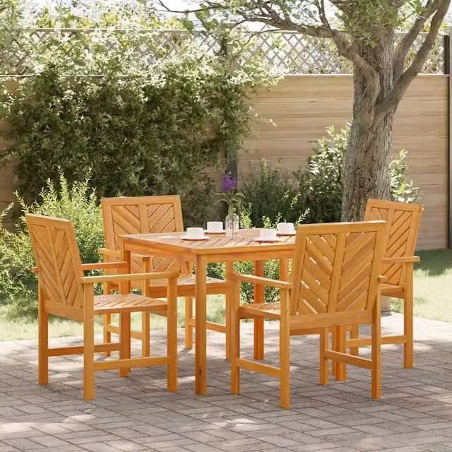 Set da Pranzo per Giardino 5 pz Marrone 3154105