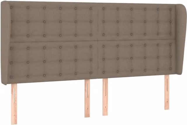 Testata ad orecchio in tessuto beige L: 183 cm, P: 23 cm, H: 118/128 cm