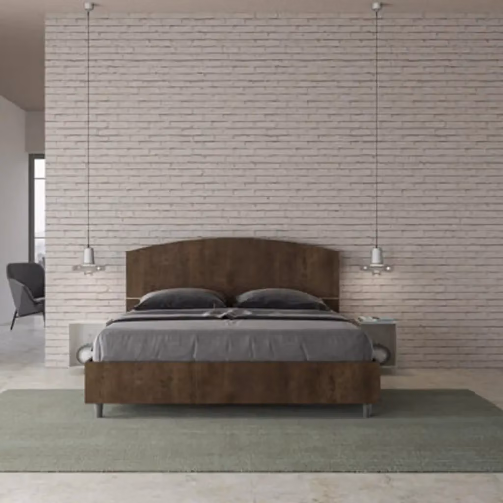 Letto matrimoniale Dora Ityhome colore noce L: 160 cm, P: 200 cm, H: 114 cm – 2
