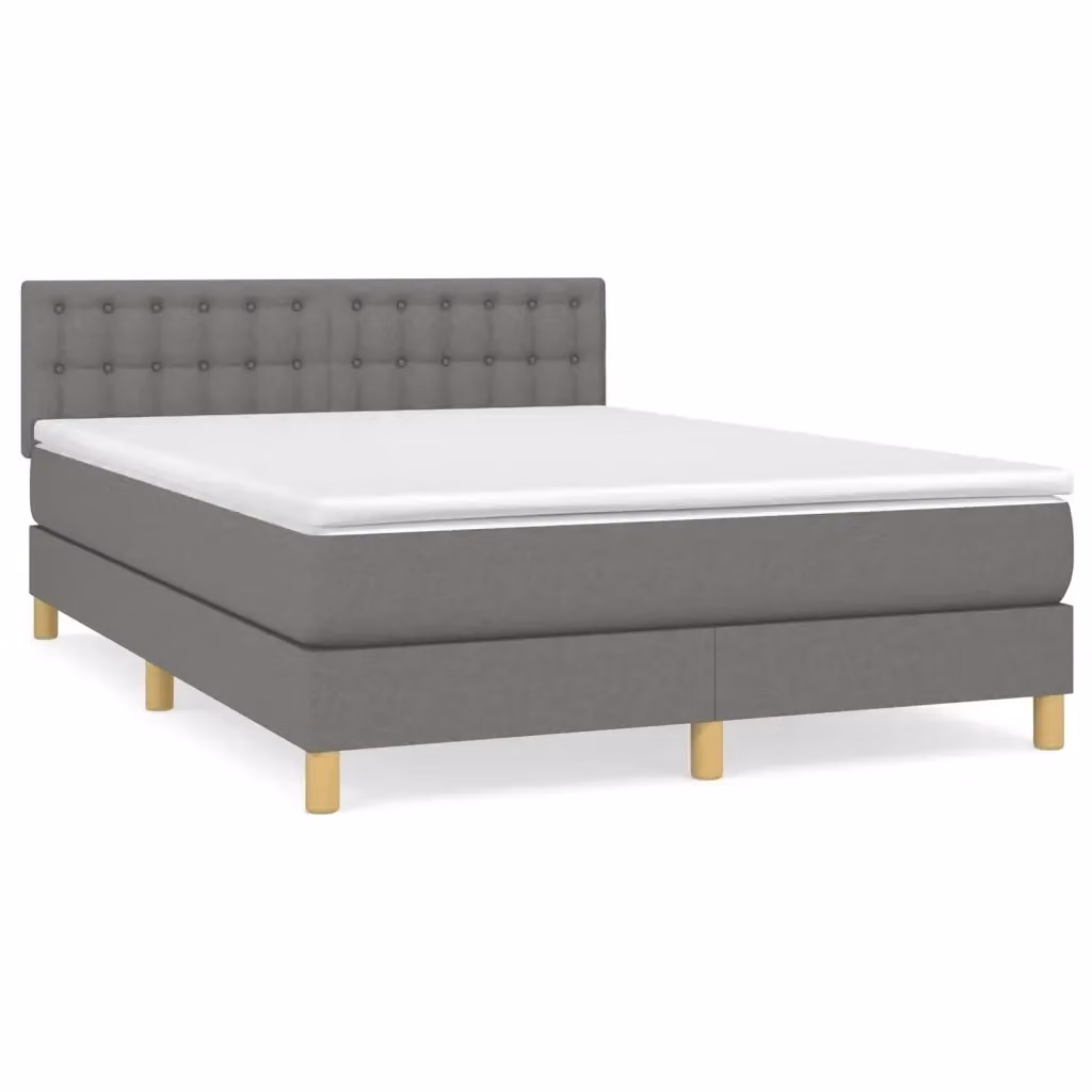 Letto Ibrido con Giroletto a Molle e Materasso vidaXL, Grigio e Bianco, L/P/H: 140 x 190 x 88 cm – 2