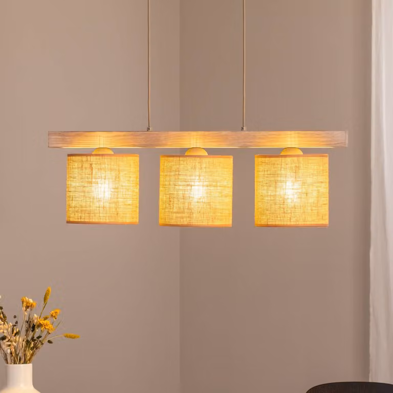 Lampada a sospensione Forest Duolla, dimmerabile, Marrone / Ruggine, Soggiorno / Sala da pranzo, Legno, Lampada a sospensione
