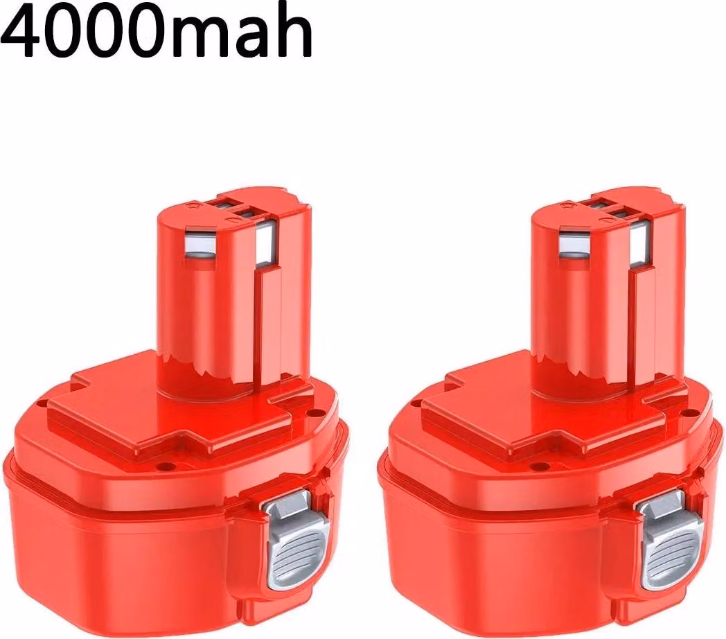 Batteria di ricambio per utensili Makita da 14,4V - Compatibile con i modelli PA14, 1420, 1422, 1433, 1434, 1435F - Tecnologia Ni-MH - Capacità 4,0Ah - Confezione da 2