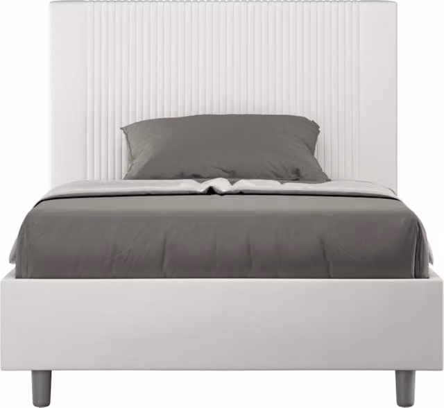 Letto Matrimoniale Francese 140x200 cm Senza Rete Goya Bianco