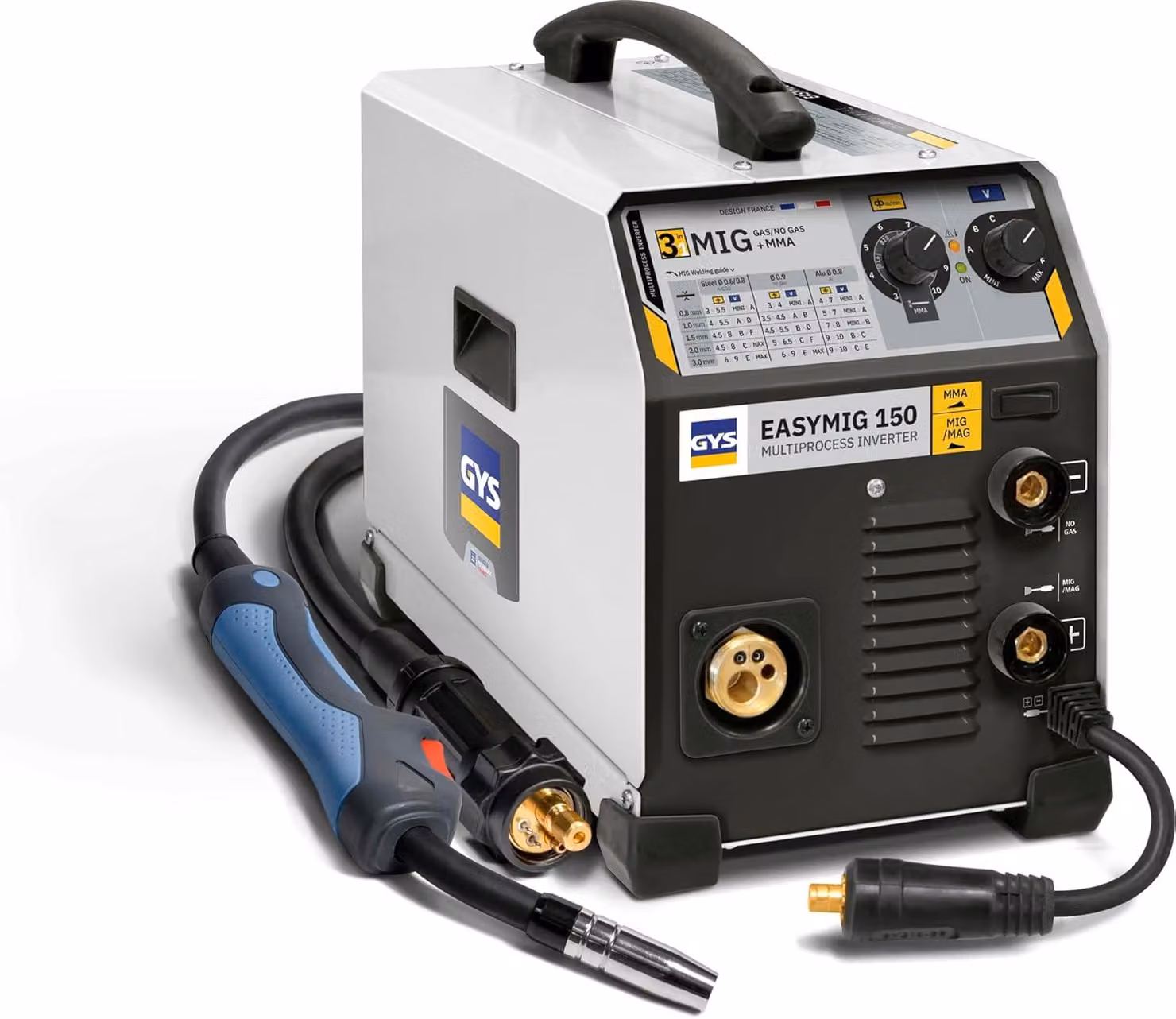 Saldatrice semi-automatica per MIG/MAG, con filo alimentato e MMA, 230 V, leggera e portatile