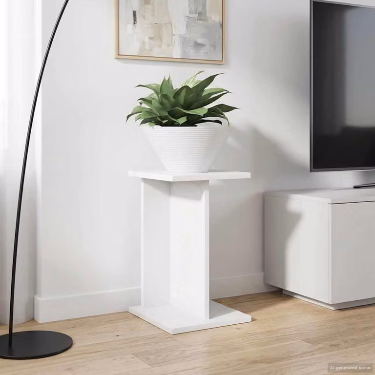 Set di 2 supporti per piante vidaXL in legno MDF bianco, L/P/H: 25 x 25,5 x 40,5 cm
