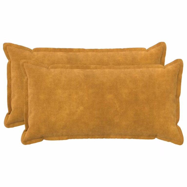 Set di 2 federe vidaXL HOUTEN gialle in microfibra fleece, L 40 cm x P 80 cm