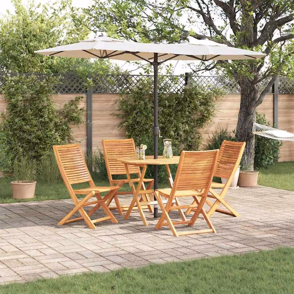 Maison Exclusive - Set da pranzo per esterno, 5 pezzi, legno massello di acacia, color marrone