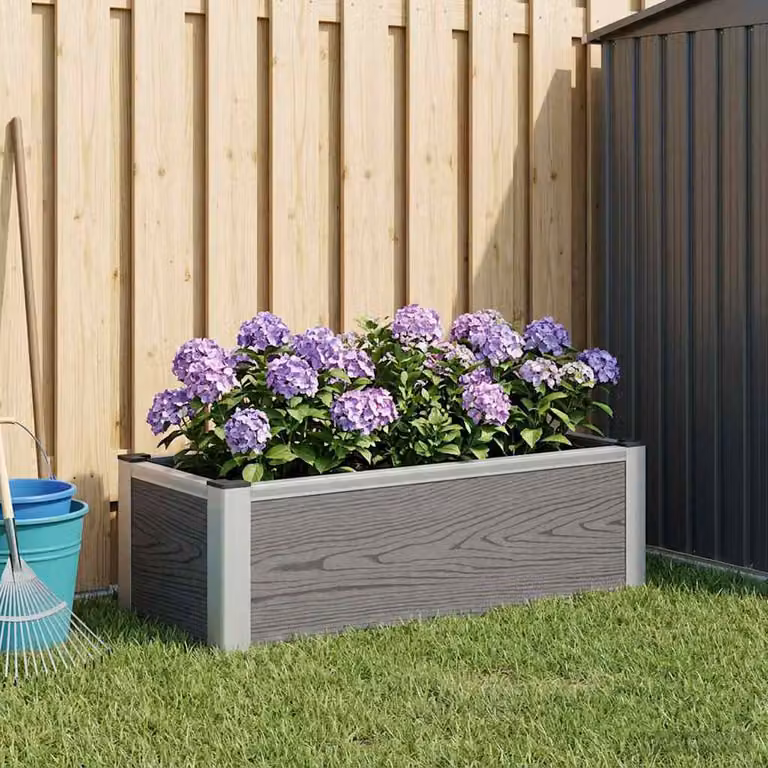 Letto rialzato da giardino vidaXL in WPC e alluminio, Grigio, L: 75 cm, P: 30 cm, H: 22 cm