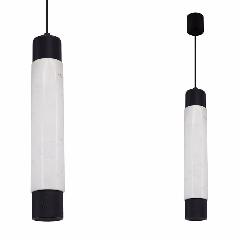 Lampada a sospensione MARBLE bianco e nero 1xGU10x40W in pietra, dimensioni: 90x7x7 cm, IP20, Milagro