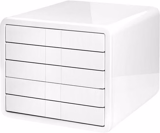 Contenitore organizzativo da scrivania con 5 cassetti – Portadocumenti – Accessori per ufficio – Design lucido – Organizzazione moderna per l'ufficio