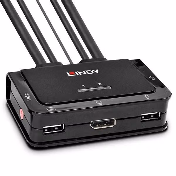 Lindy 42344 switch per keyboard-video-mouse (kvm) montaggio rack nero