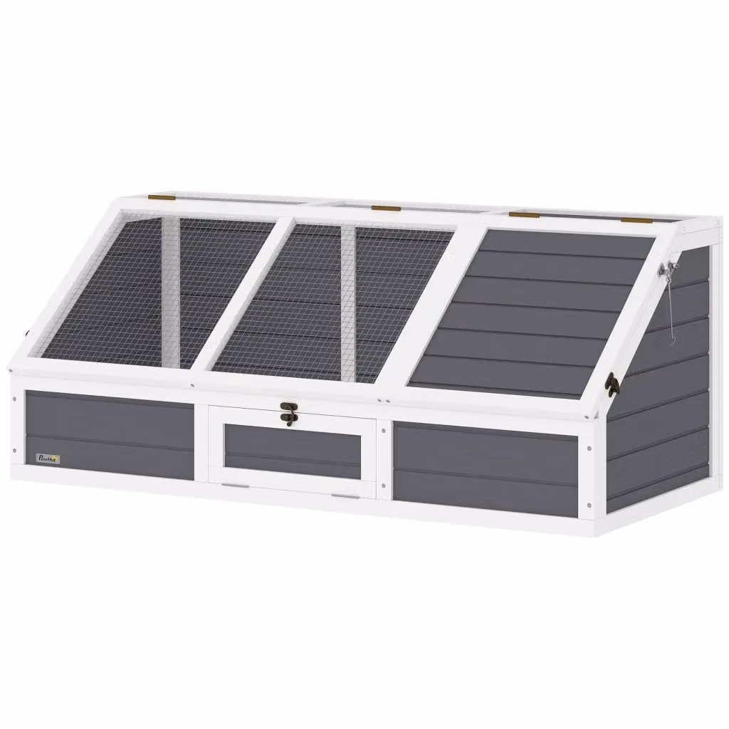 Recinto per tartarughe XYLO design aperto per esterno in legno e metallo grigio chiaro – 2