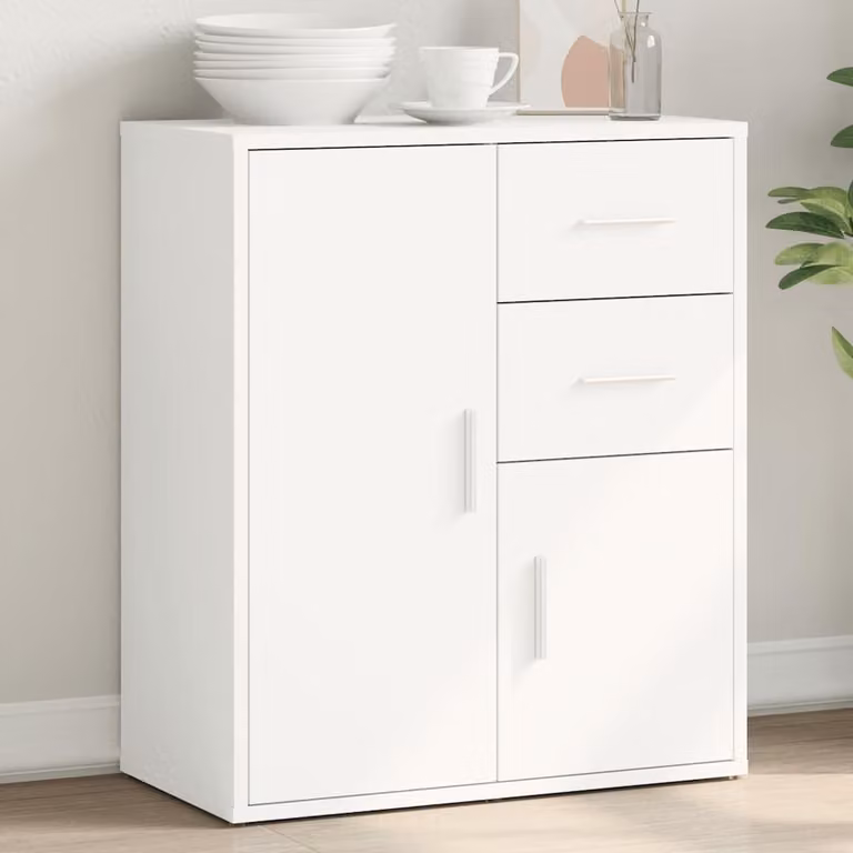 Credenza moderna vidaXL in legno multistrato bianco, sospesa, L 60 cm x P 31 cm x H 70 cm