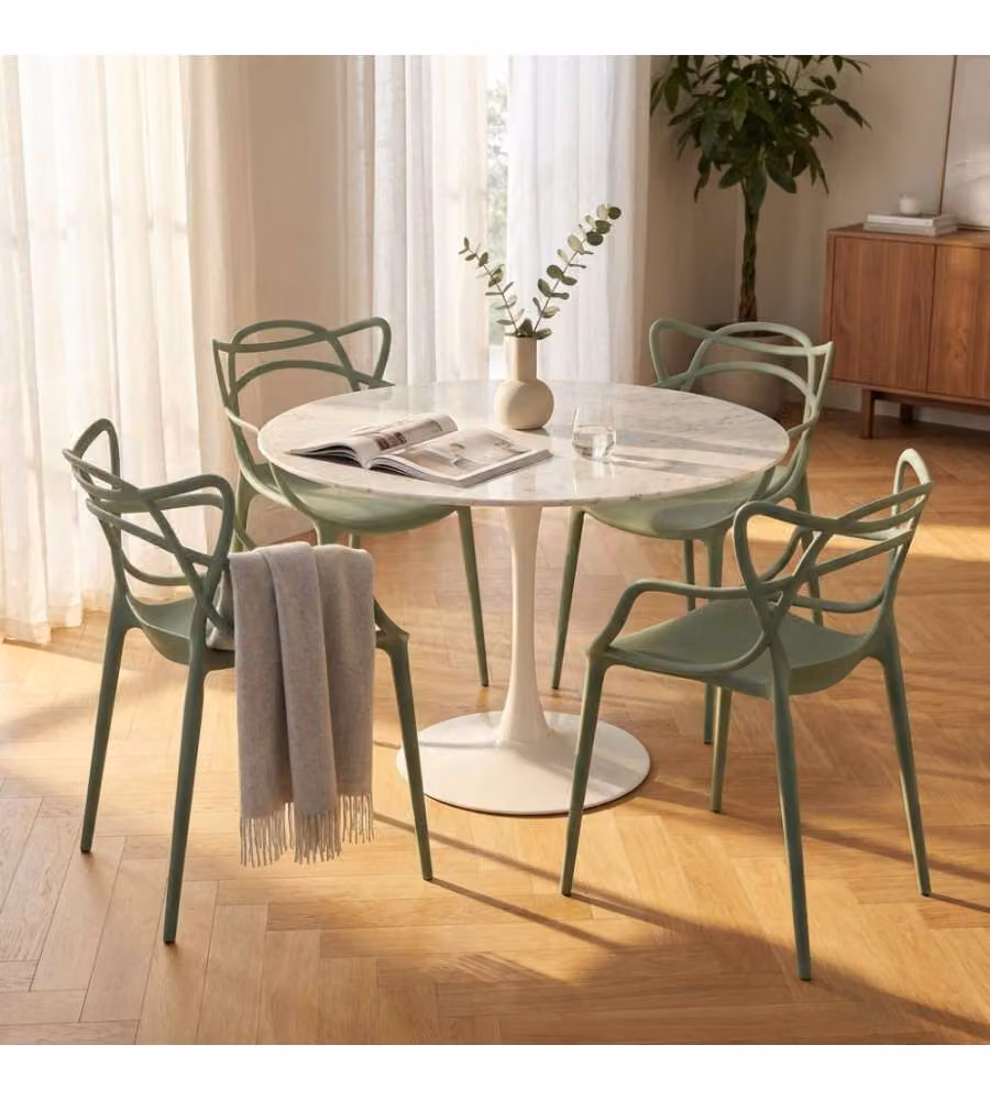 Cosma Poltrona Lily Verde con Braccioli 54x53x83 cm in Plastica