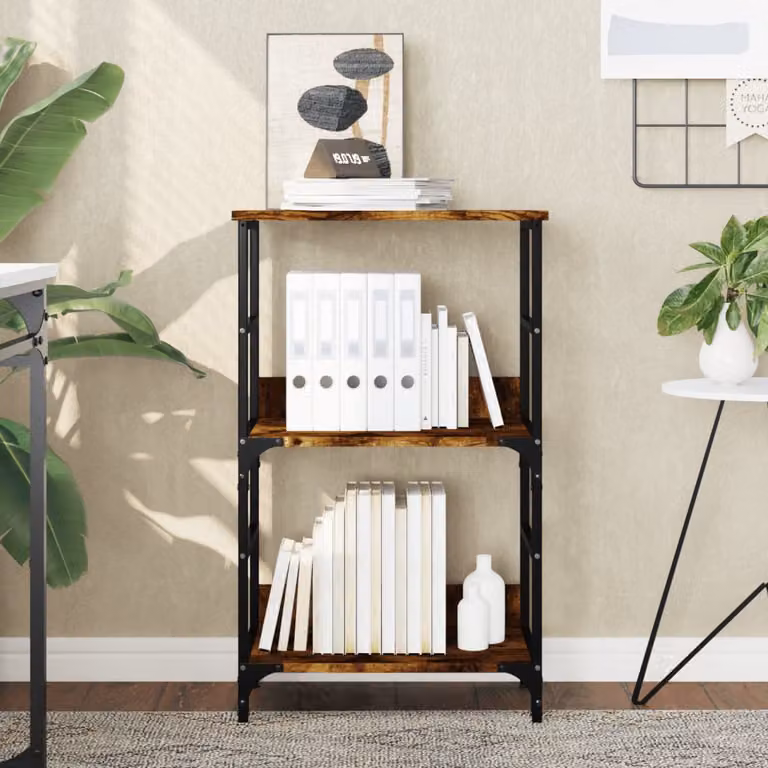 Libreria stile industriale vidaXL in legno e metallo marrone, L 50 cm x P 33 cm x H 82 cm