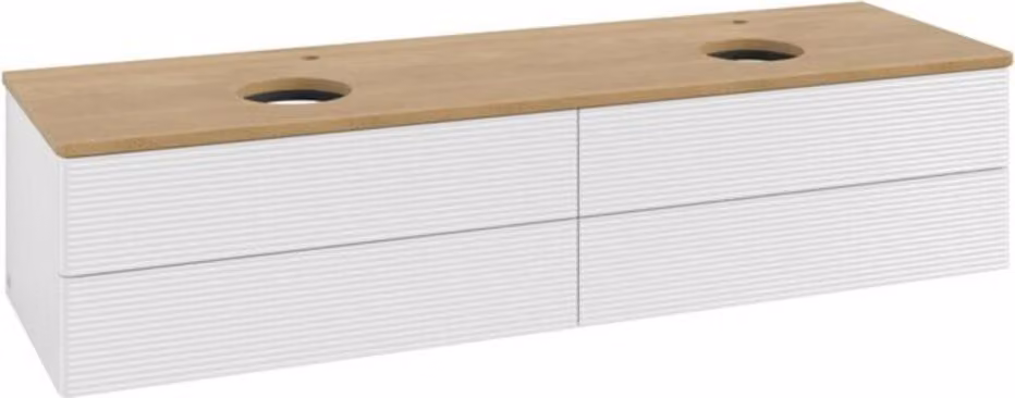 V&B Mobiletto con struttura frontale, con illuminazione Antao 160x50cm, HL, WBP hon. Oa, glo wh. Lac