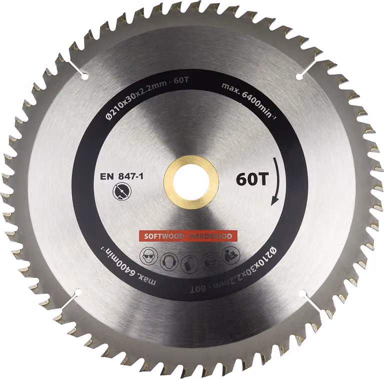 Lame circolari 210x30 mm 60T - Per pezzo