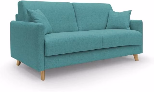 Divano letto matrimoniale Edgar Divani.Store in tessuto impermeabile verde acqua con funzione letto e coperture rimovibili, dimensioni materasso: 140 x 197 cm – 1
