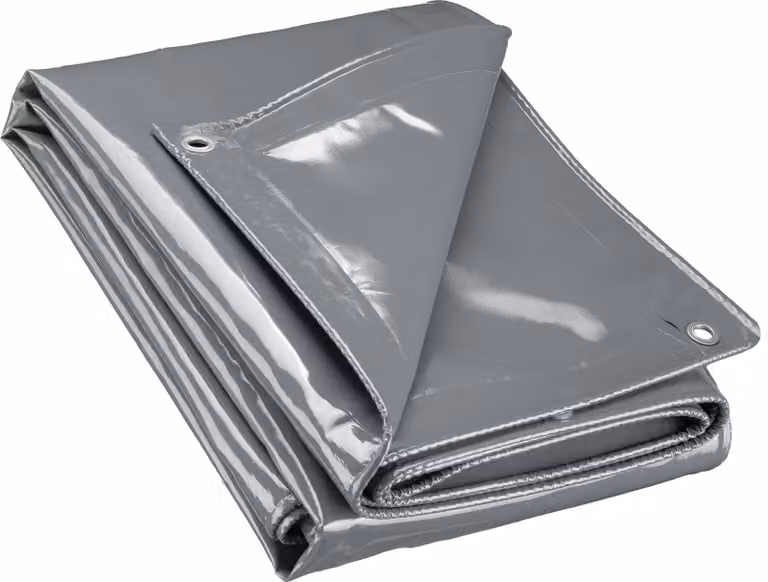 Telone Wiltec resistente alle intemperie grigio, telone impermeabile con occhielli 4 x 8 m, telone in poliestere 650 g/m², telone da giardino resistente ai raggi UV, robusto telone protettivo con rivestimento in PVC