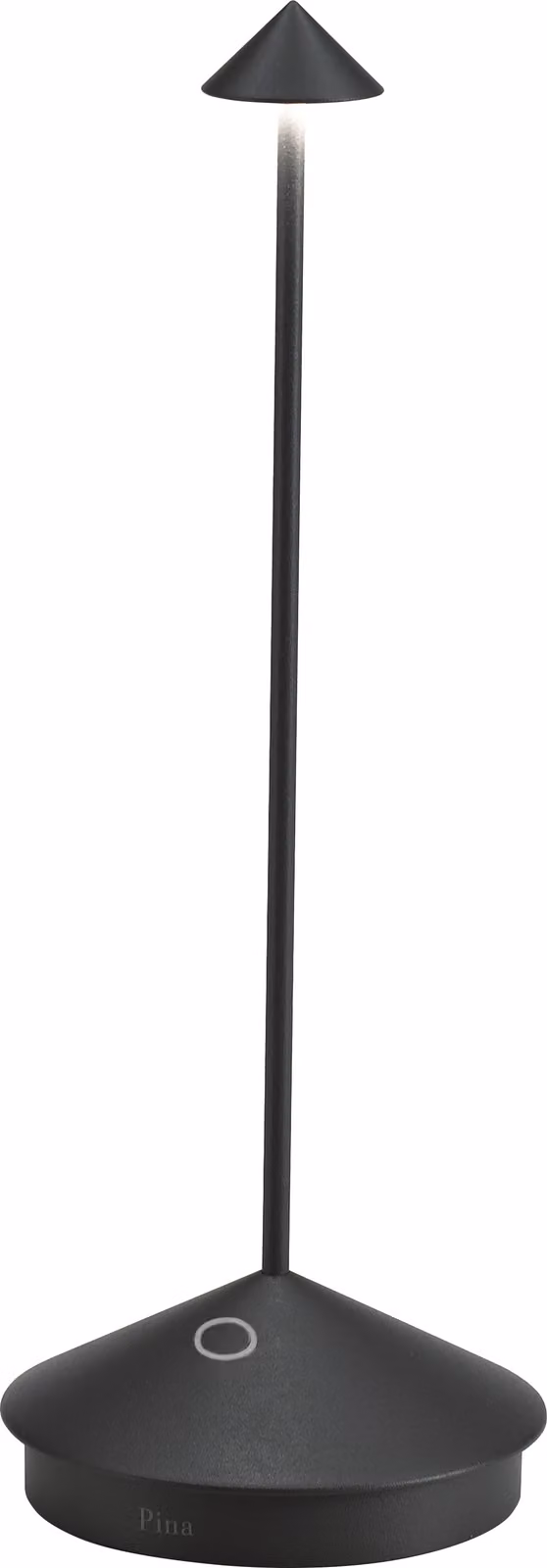 Lampada a led da tavolo Pina Pro Nero Opaco ricaricabile e dimmerabile senza fili Zafferano 2200-2700-3000K