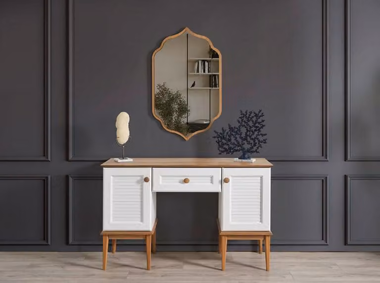 Schminktisch Schminktisch Set Konsole Spiegel Schlafzimmer Möbel Design Set