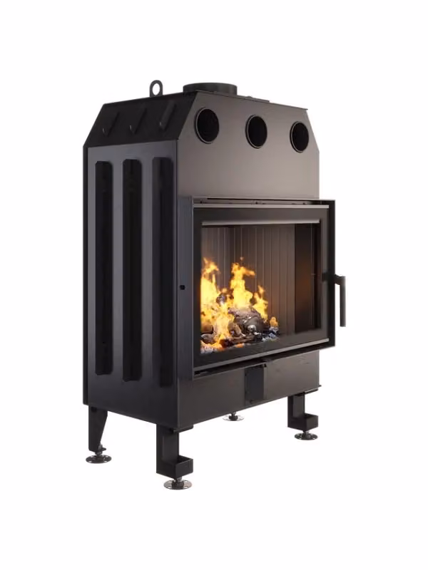 Inserto per camino a legna Outinfire Energy Nero, potenza 15,1 kW – 2