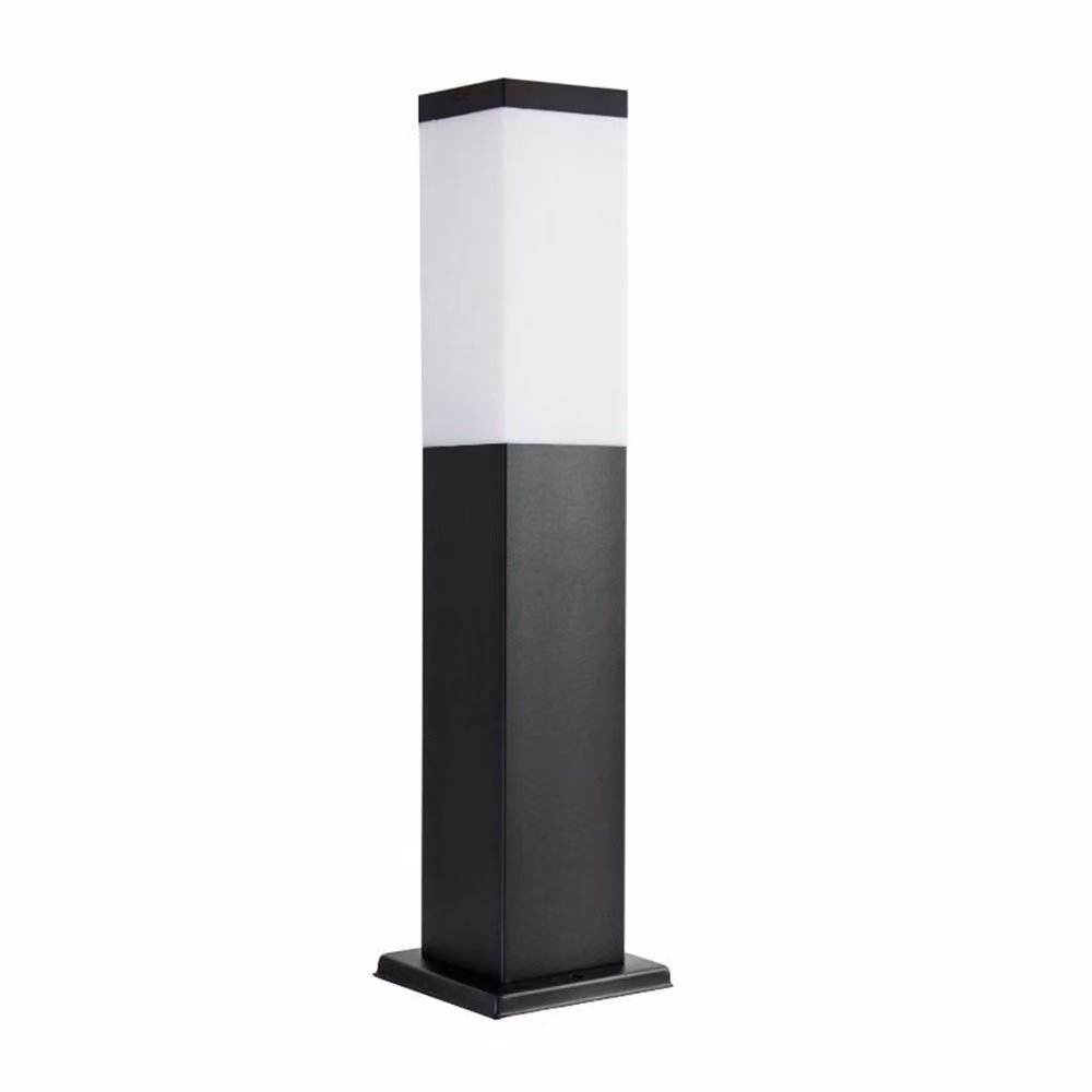 Paletto da giardino quadrato 45 cm 1xE27 nero IP44 SU-MA Inox SS802-450 BL