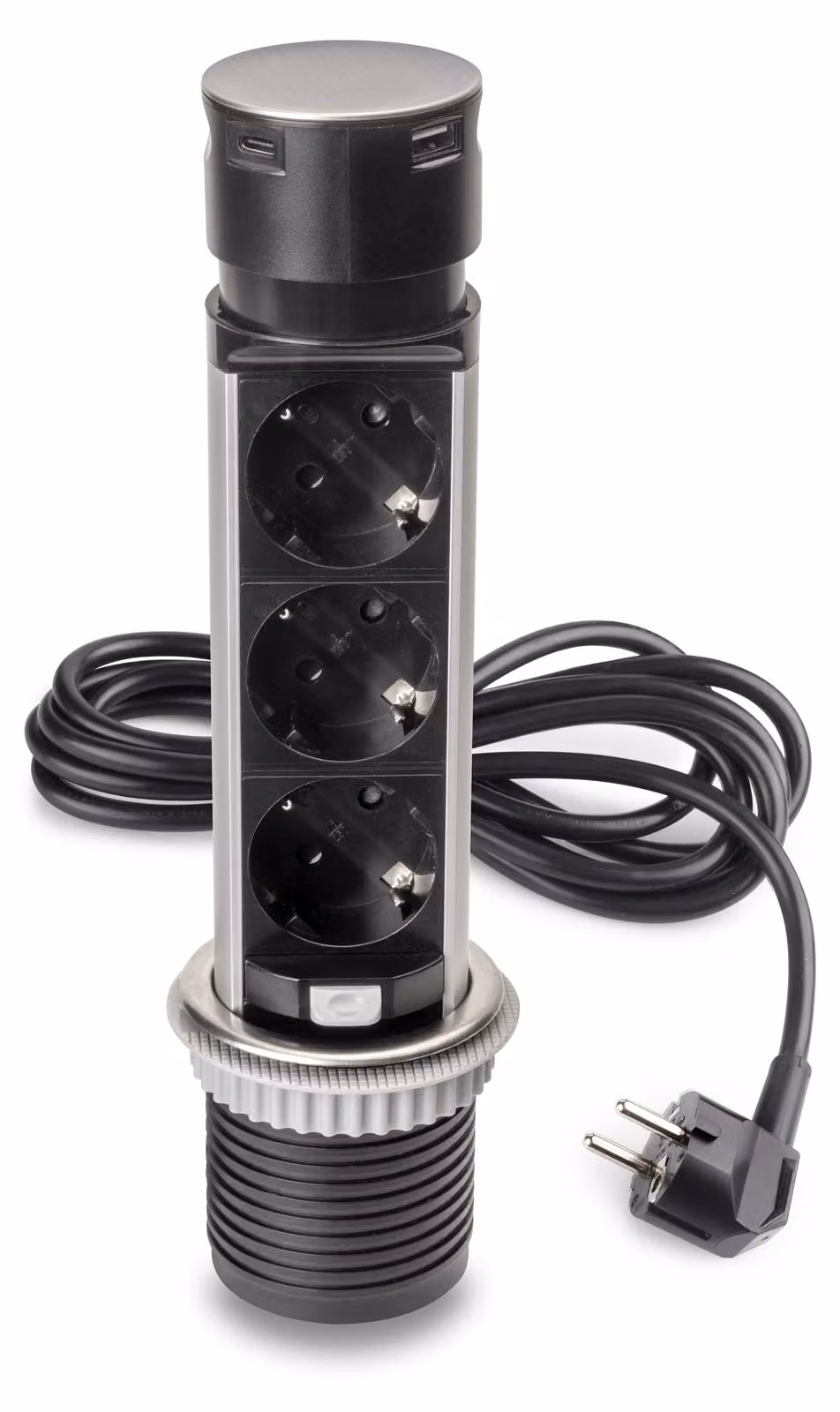 Emuca Presa multipla rimovibile Nero Taglia unica / Spina UE 220V Nero Taglia unica