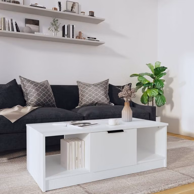 Maison Exclusive - Tavolino bianco 102x50x36 cm Materiale ligneo