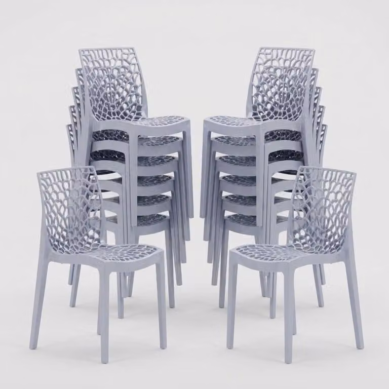 set di 22 sedie impilabili Gruvyer Grand Soleil per bar e ristoranti - blu cielo