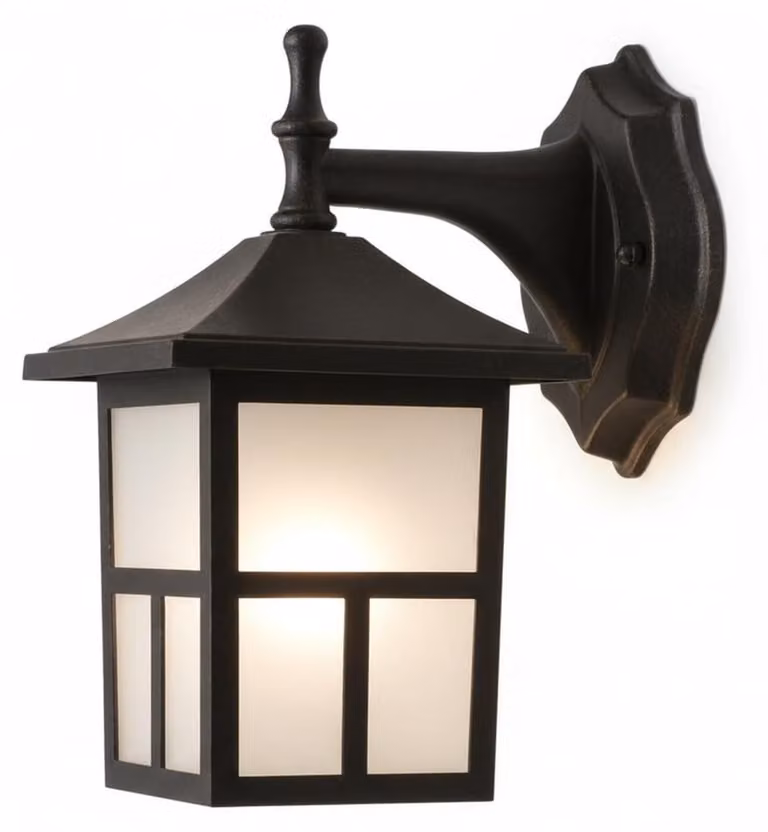 Lampada da parete esterna a LED, 5W, 420 lumen, 6000K, sensore di luminosità, 14x20 cm