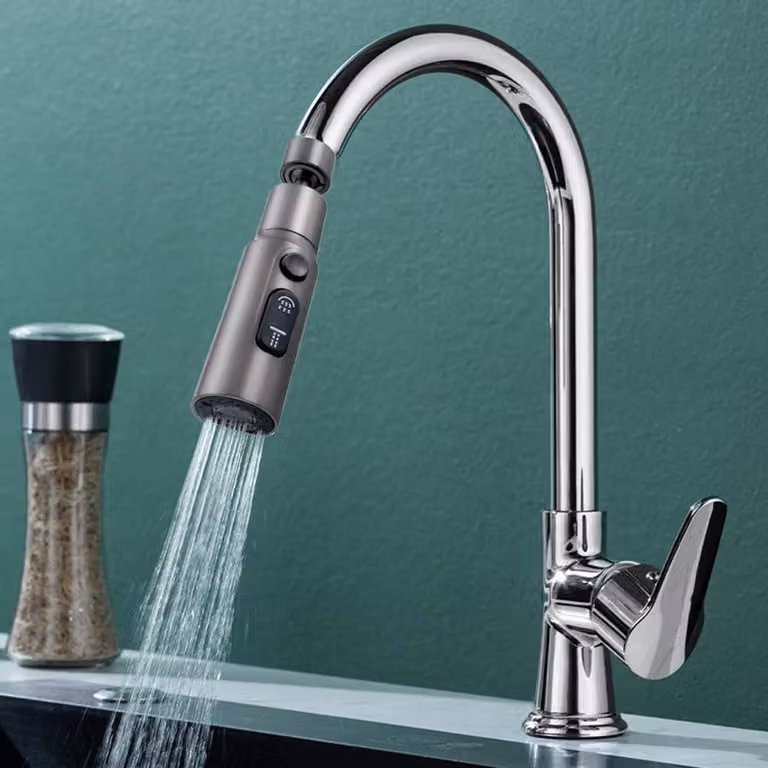Aeratore girevole per rubinetto, rotazione a 360°, 3 tipi di getto d'acqua, colore grigio, adatto per cucina e bagno