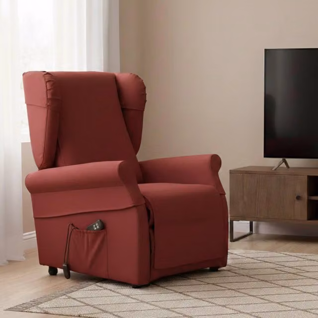Poltroncina Treia DMORA Rossa, Poltrona Relax Sfoderabile con Braccioli, L: 75 cm, P: 84 cm, H: 107 cm – 1