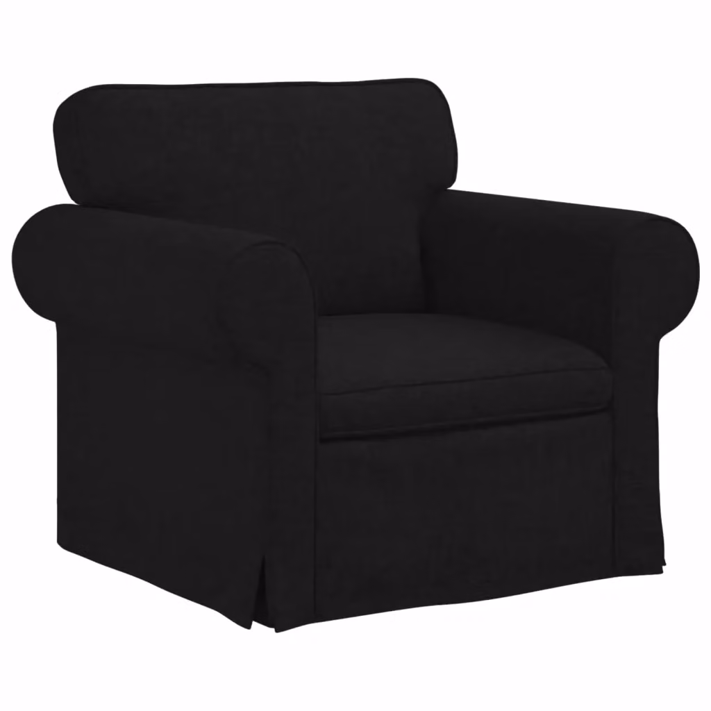 vidaXL Divano Moderno Nero in Tessuto con Struttura in Metallo L: 215 cm, P: 82 cm, H: 80 cm – 2