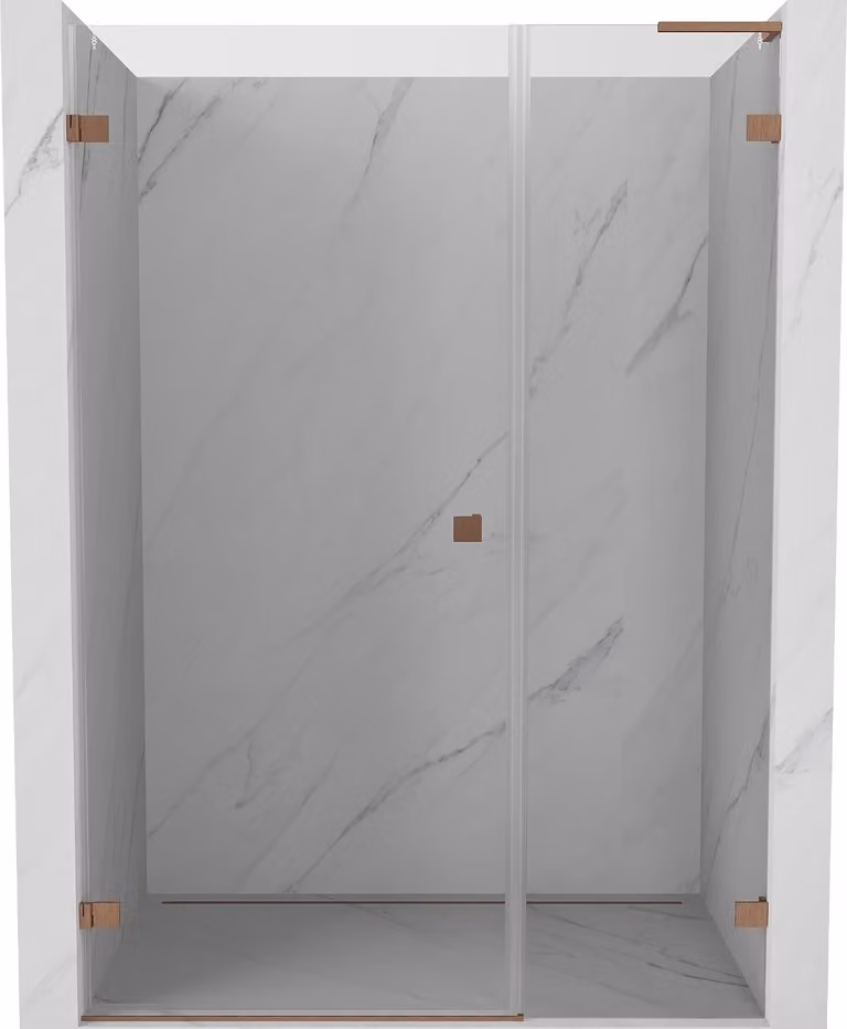 Mexen Lunar-B L porta doccia a battente sinistra 130 cm, trasparente, rame spazzolato - 832SL-130-050-65-00-L