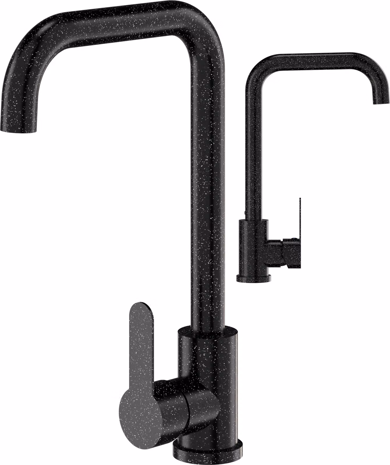 Granitan - Rubinetto da cucina - Rubinetto per lavello - Orientabile a 360° - Cartuccia in Vetroceramica - Nero - STEEL