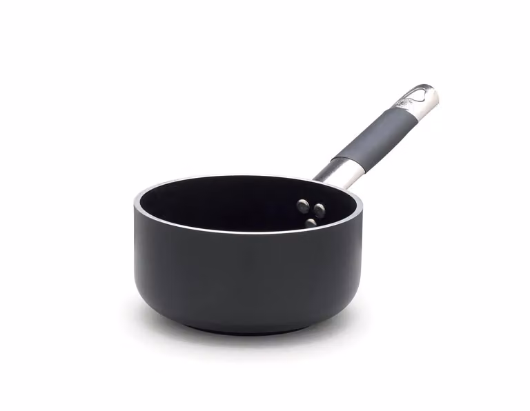 Casseruola Alta AlBlack in alluminio antiaderente 5mm, per induzione con manico “cool”, diam. 16cm