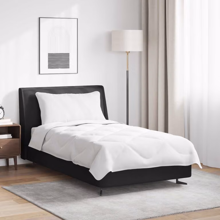 Set di copripiuma estivo vidaXL in microfibra bianca con 2 cuscini, L: 135 cm x P: 200 cm