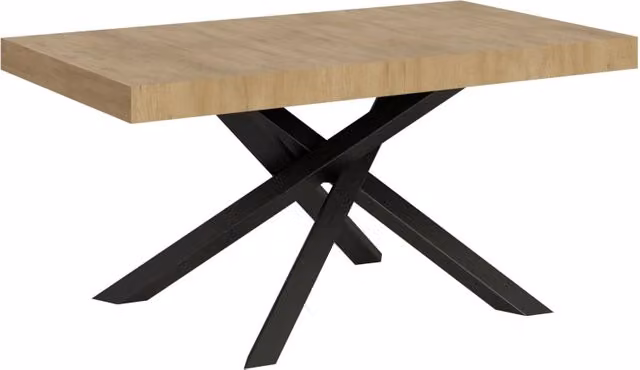 Tavolo allungabile moderno Itamoby in finitura quercia naturale con telaio antracite L: 160 cm, P: 90 cm, H: 77 cm (estendibile fino a 420 cm) – 1