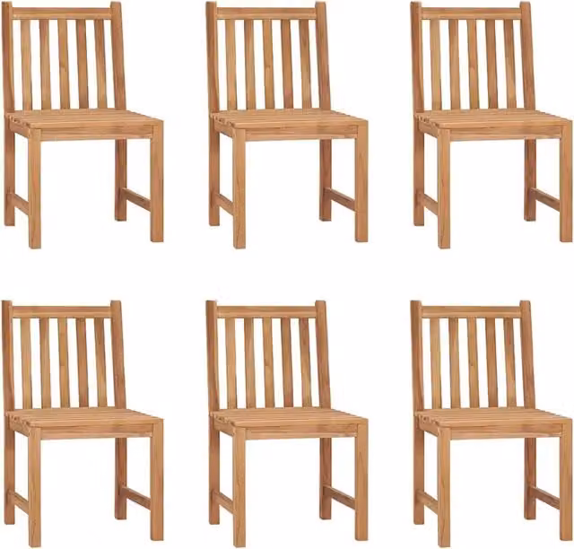 Sedie da Giardino 6 pz con Cuscini in Legno Massello di Teak 3073115