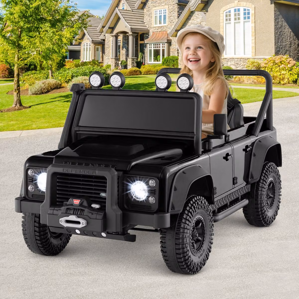 Auto elettrica Land Rover Costway per bambini 12V con telecomando per genitori, colore nero