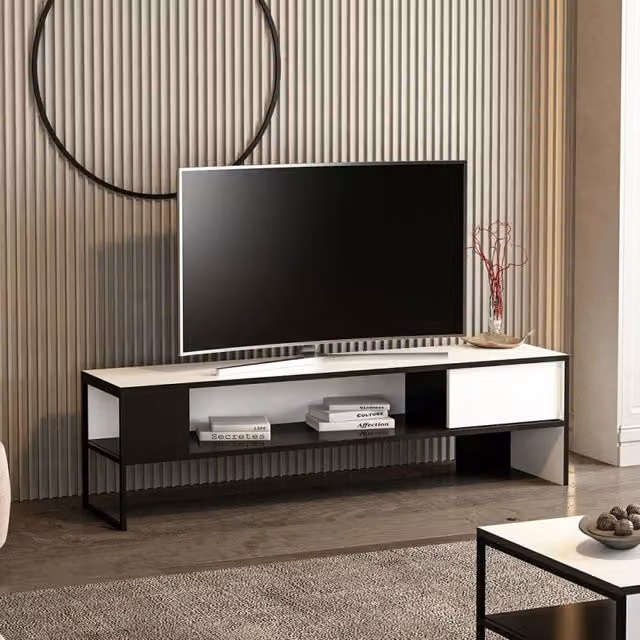 Mobile porta Tv Concordtv colore bianco e nero