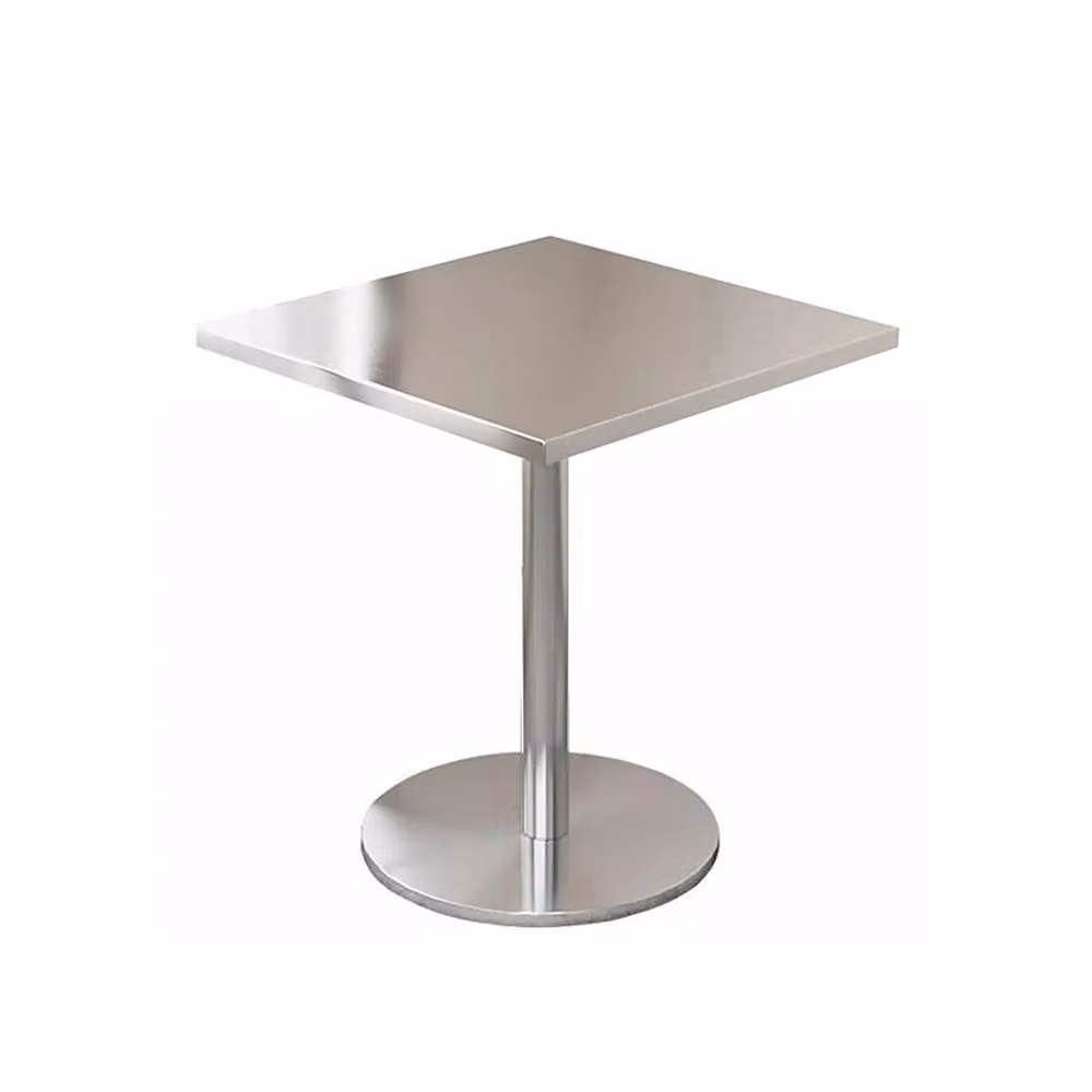Mobili da ristorazione bar caffè tavolo da catering in acciaio inox piccolo tavolo rotondo tavolo da pranzo tavolo bistro 50x50x75cm【BXG-HF50】
