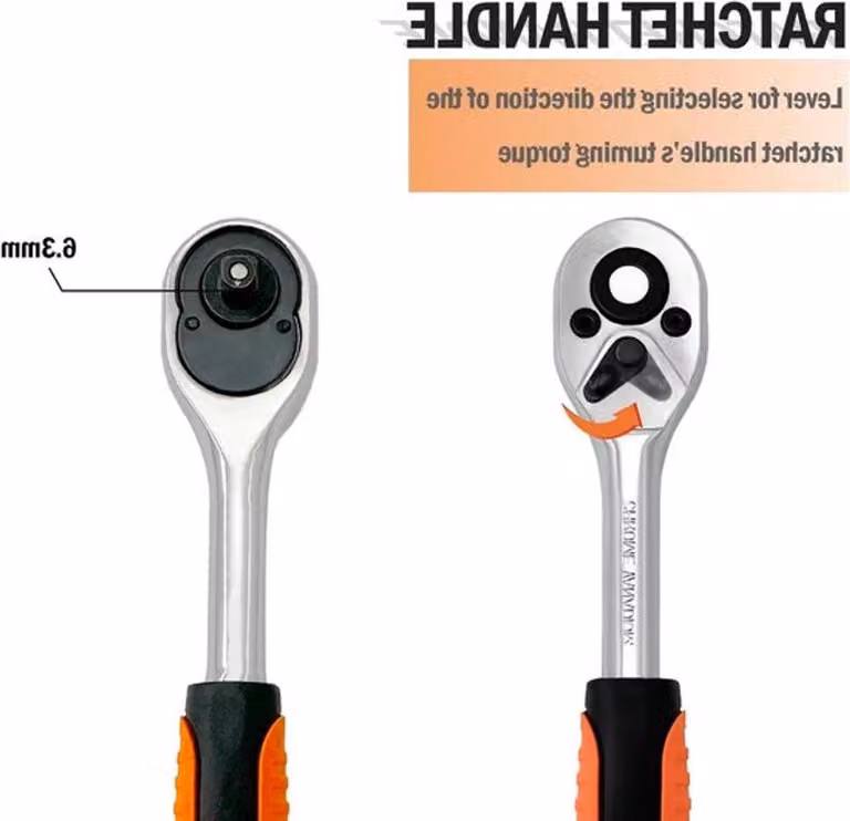 Set completo di 13 chiavi a cricchetto di diverse dimensioni e con accessori, ideale per uso professionale