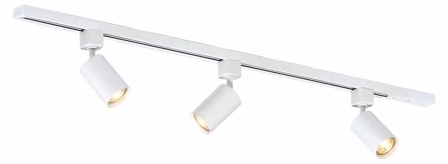 Binario per illuminazione GU10 - 1 fase - 100 cm - 3 faretti - Bianco - Dimmerabile