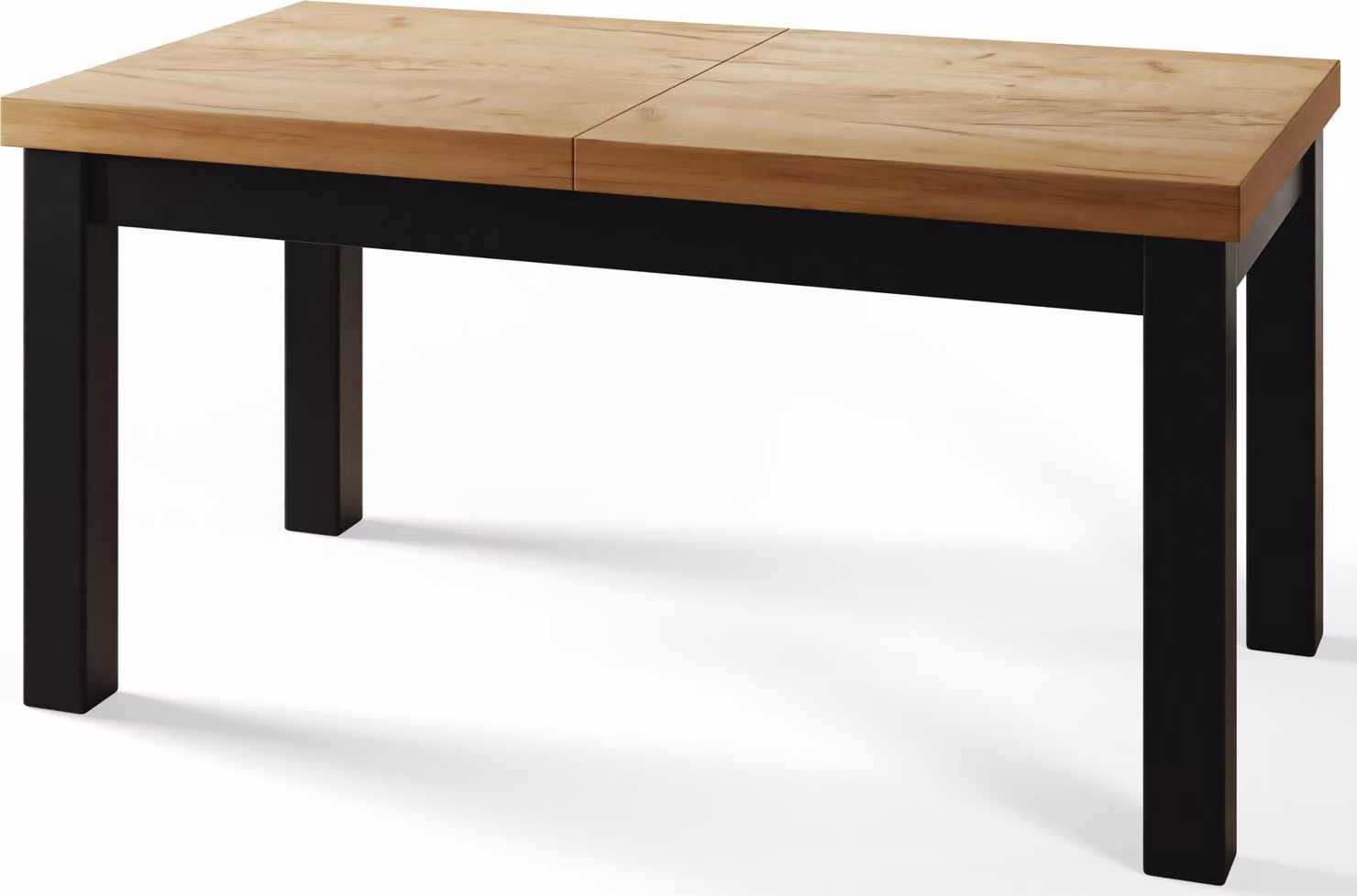 Tavolo da pranzo 140 cm / 180 cm, Tavolo allungabile, Tavolo da cucina, Tavolo da pranzo, Tavolo da soggiorno, Tavolo da camera, Tavolo moderno, Tavolo a soppalco, Gambe nere, Classico, 140x80, Artigianale