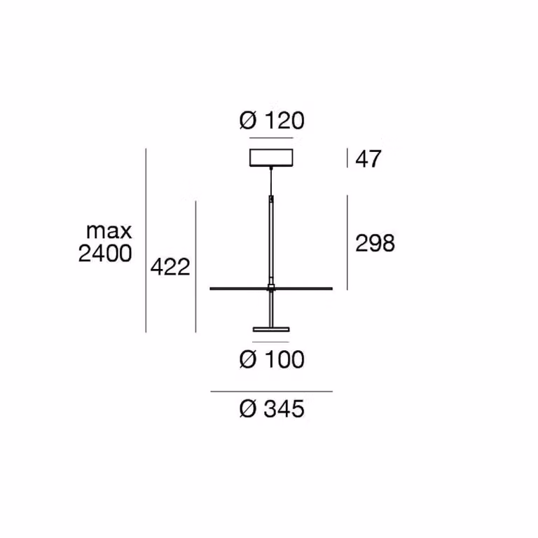 Linea Light Lampada LED a sospensione Stilo_P, nera, Ø 35 cm, IP40 dimmerabile, Nero, Soggiorno / Sala da pranzo, Alluminio, Moderno
