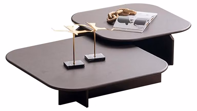 Moderner Brauner Couchtisch Exklusiver Satztisch Wohnzimmer Tische